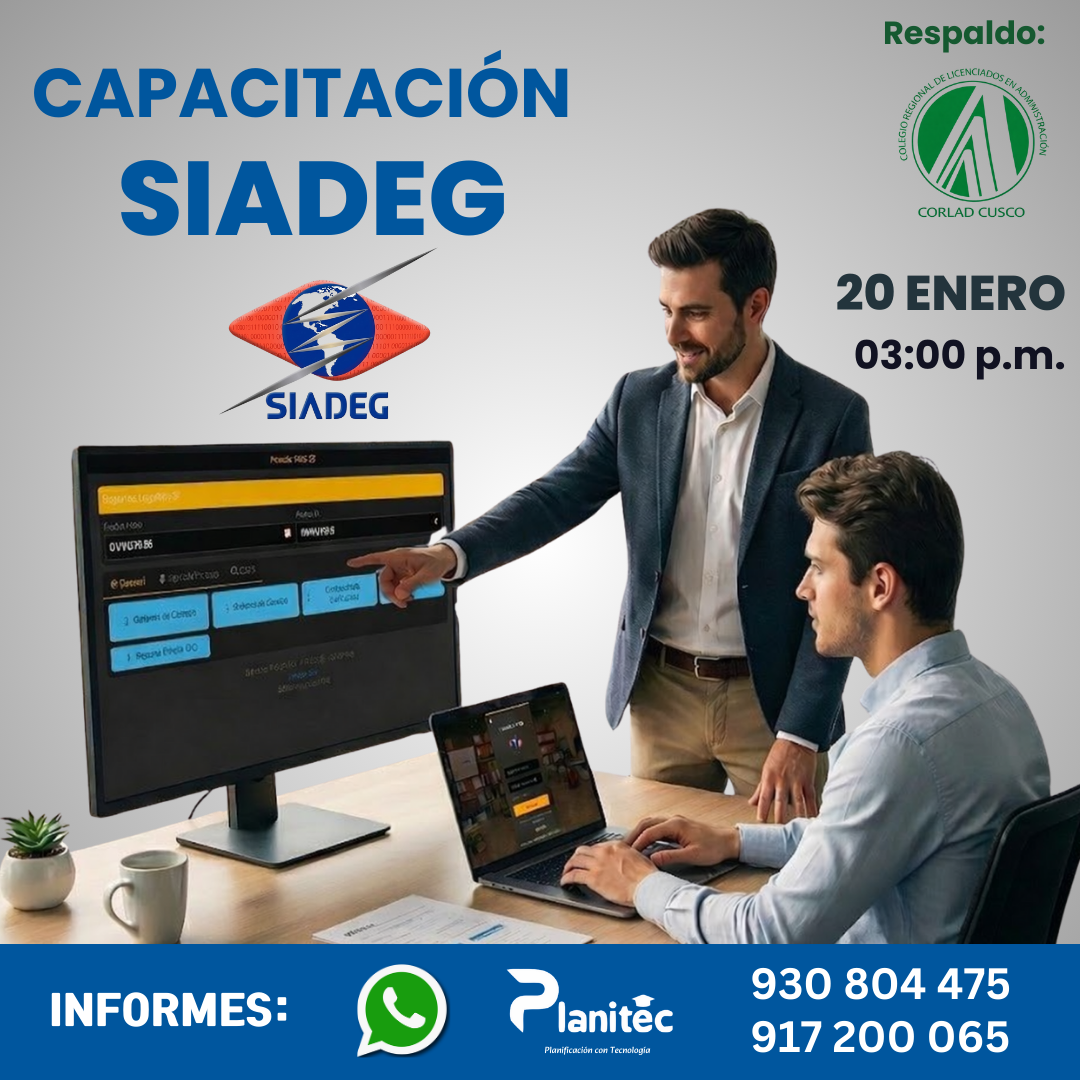 Capacitación en el Uso y Manejo de la Plataforma SIADEG